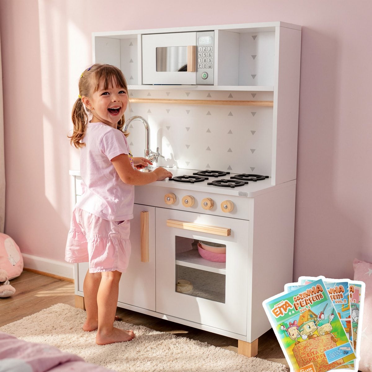 Cozinha Perfeita montada com os 3 volumes da coleção